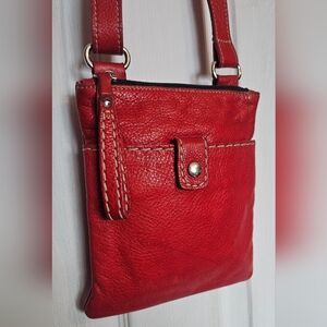 Roots Red Leather Crossbody Purse Classic Canada Bag